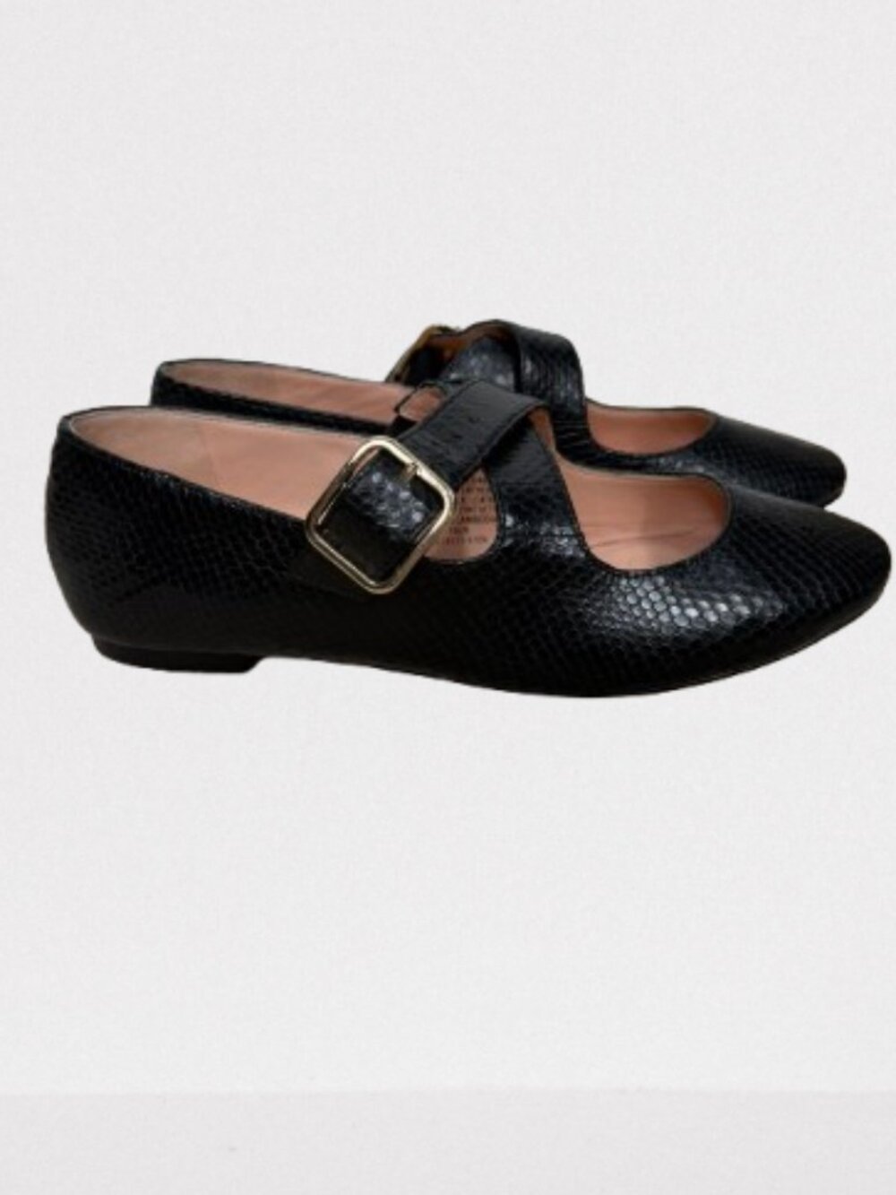 J. Crew Logan Сrisscross Mary Jane Shoes Snake-Embossed Italian Leather Sz 9 - Picture 3 of 10